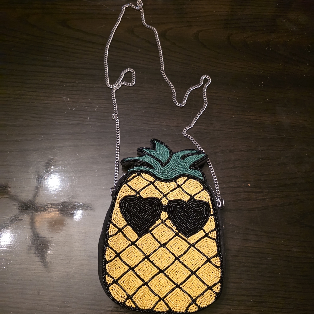 Circus by Sam Edelman Pineapple Beaded Crossbody Bag in Yellow, Green, Black